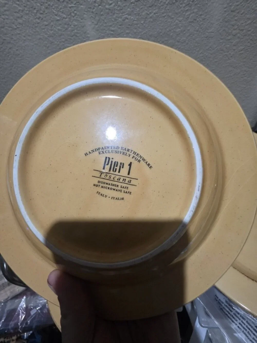Pier One Toscana Gold Yellow Soup Bowls Set Of 5 Wide Rim Stoneware